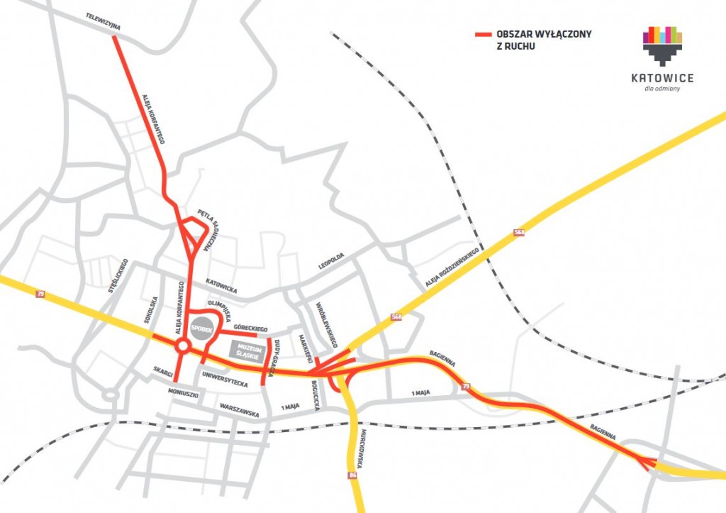 Defilada Mapa Zdjęcie: Wojskowa Defilada Zmieni Organizację Komunikacji W Katowicach - Tramwaje Śląskie S.a.