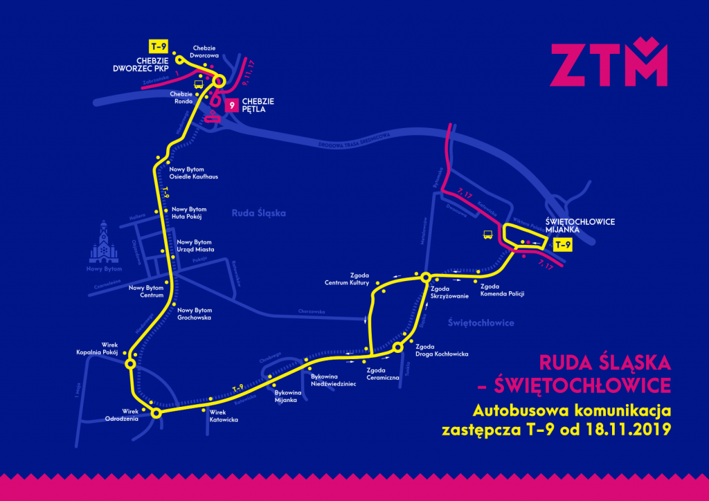 Zdjęcie: Prace W Świętochłowicach - Zmiany Na Linii Nr 9 - Tramwaje Śląskie S.a.