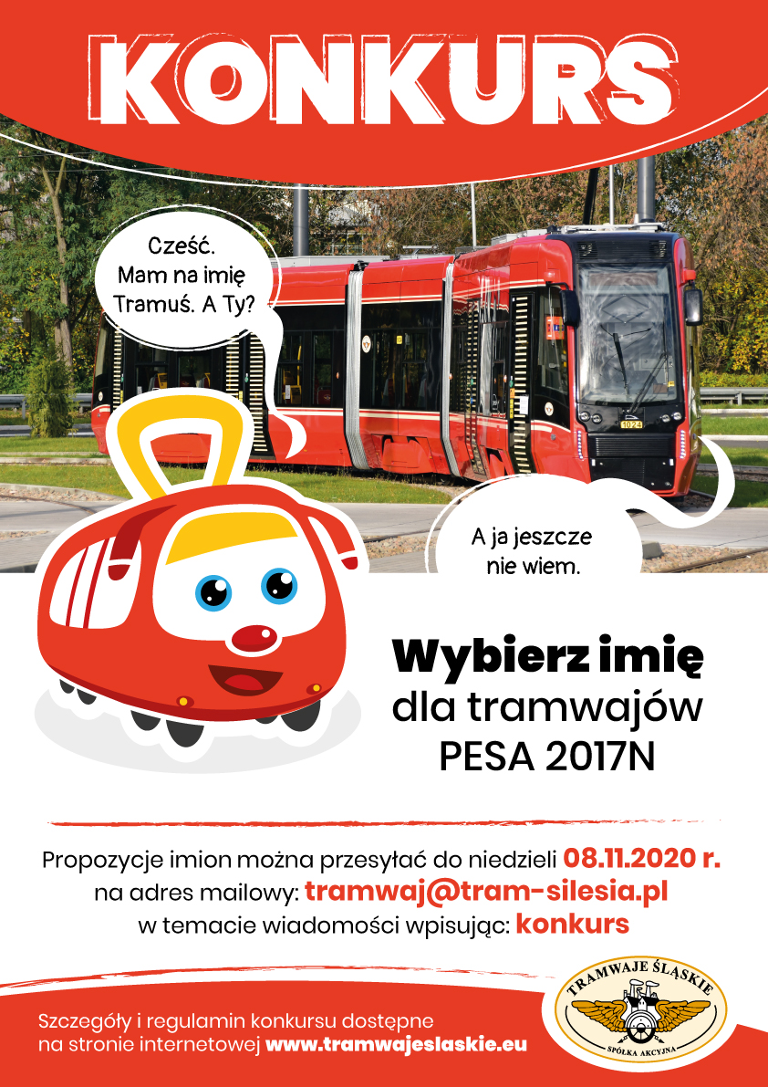 Ts_Fb_Plakat_Wybor-Imienia Zdjęcie: Konkurs: Wybierz Imię Dla Nowych Tramwajów! - Tramwaje Śląskie S.a.