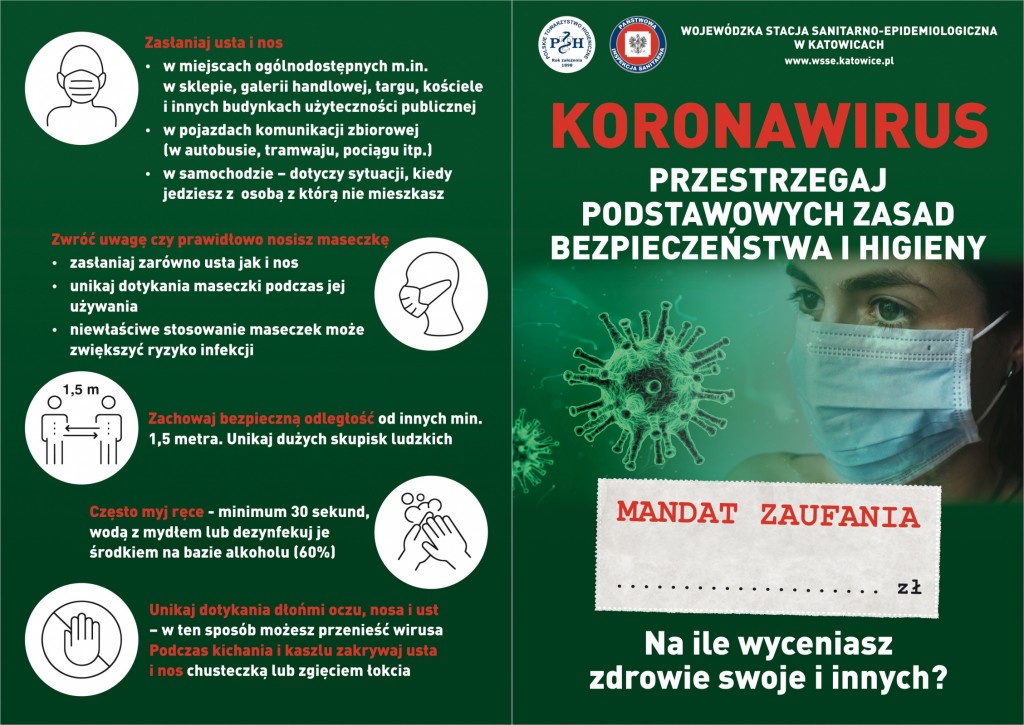 Sanepid Ulotka Koronawirus Zdjęcie: Koronawirus. Przestrzegaj Podstawowych Zasad Bezpieczeństwa I Higieny - Tramwaje Śląskie S.a.