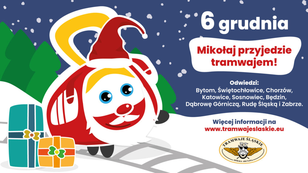 Mikołajowy Tramwaj 2021 Zdjęcie: Mikołajowy Tramwaj Przejedzie Przez Metropolię - Tramwaje Śląskie S.a.