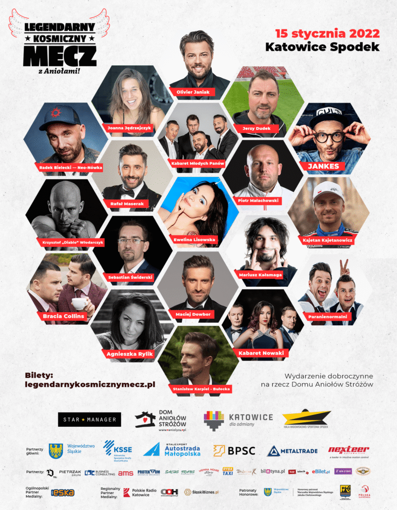 Plakat Legendarny Kosmiczny Mecz Z Aniołami 2022 Zdjęcie: Gwiazdy Zagrają W Spodku Dla Podopiecznych Domu Aniołów Stróżów - Tramwaje Śląskie S.a.