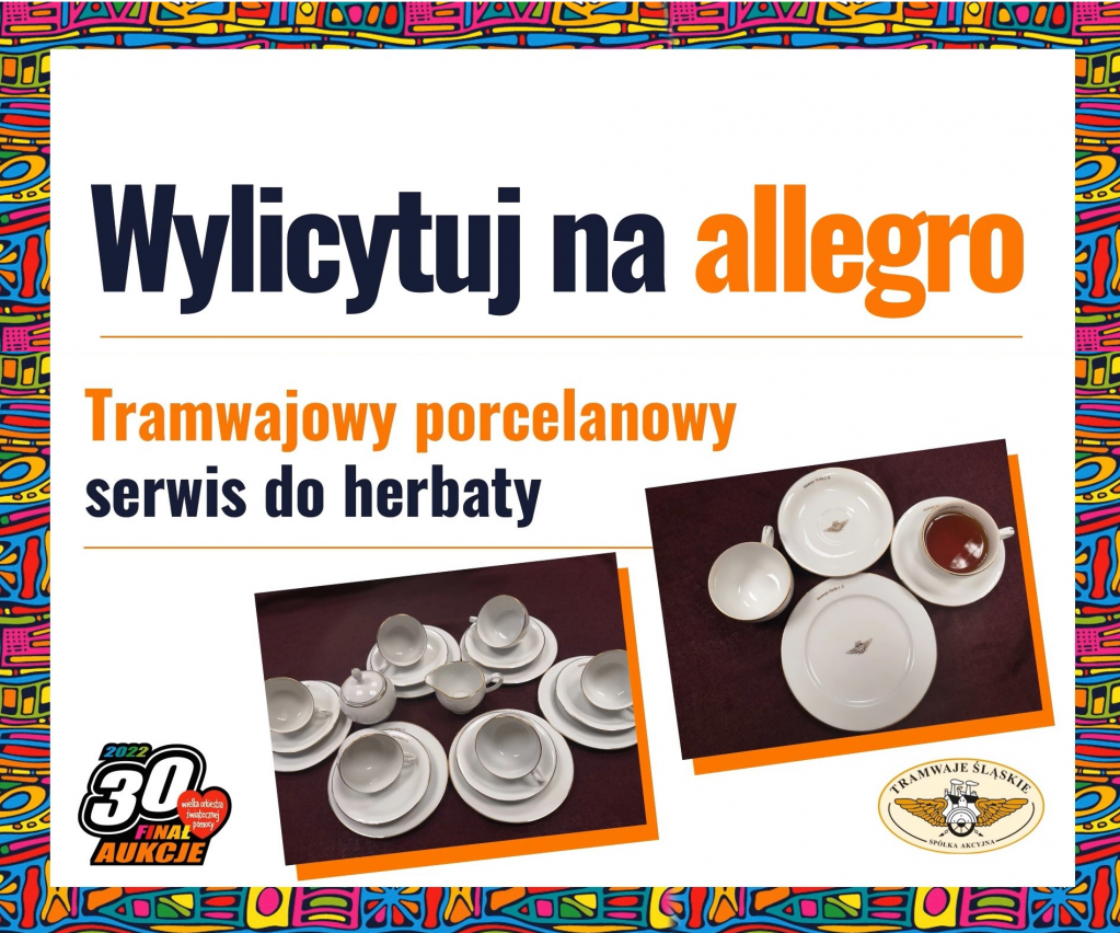 Zdjęcie: Wylicytuj Dla Wośp Oryginalną Tramwajową Porcelanową Zastawę - Tramwaje Śląskie S.a.