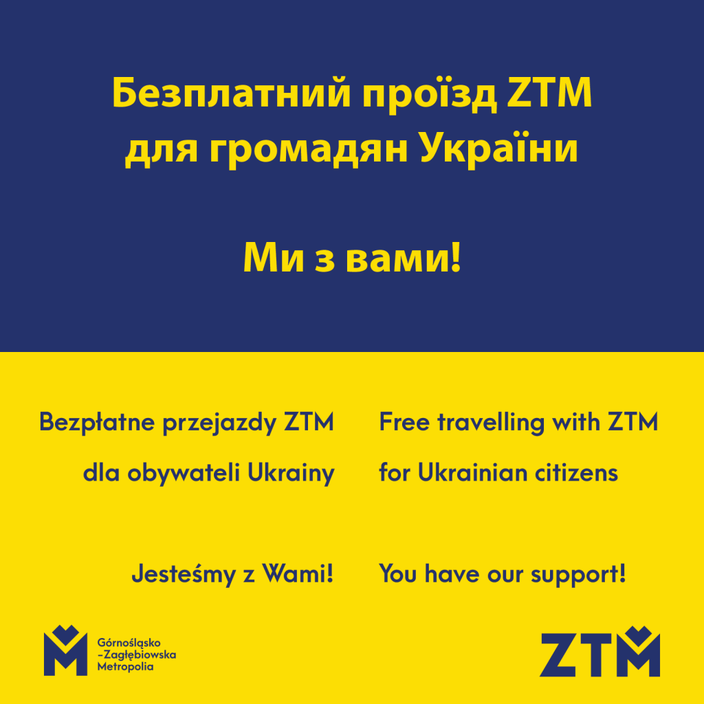 Zdjęcie: Bezpłatne Przejazdy Ztm Dla Obywateli Ukrainy - Tramwaje Śląskie S.a.