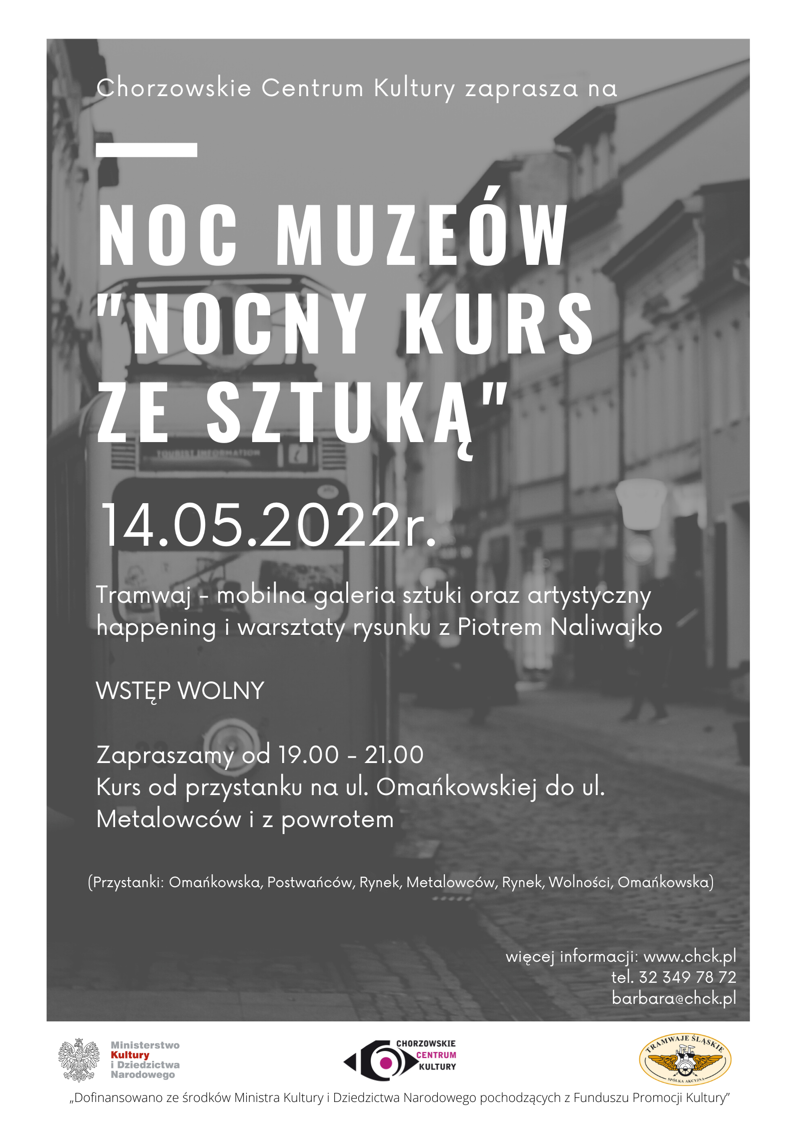 Zdjęcie: &Quot;Nocny Kurs Ze Sztuką&Quot; W Ramach Nocy Muzeów - Tramwaje Śląskie S.a.