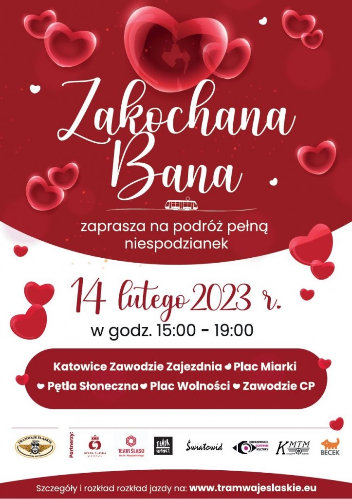 Zakochana Bana 2023 Plakat A3 Zdjęcie: Powrót „Zakochanej Bany”. Spędź Walentynki W Niezwykłym Tramwaju - Tramwaje Śląskie S.a.
