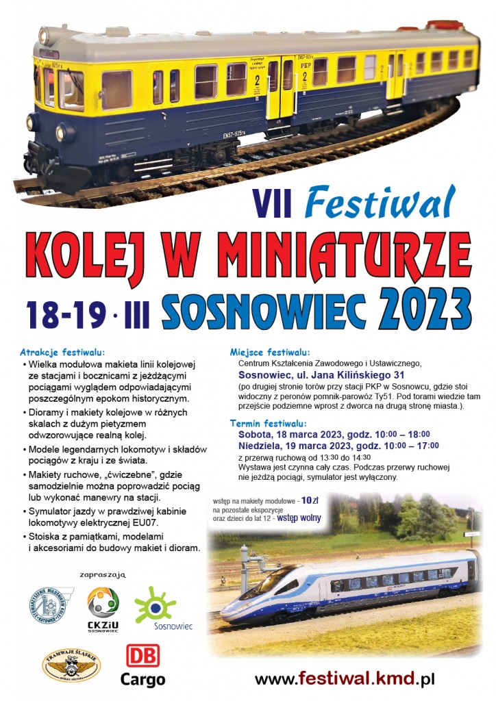 Festiwal2023_Plakatb3-Wstep-72Dpi1003X1417 Zdjęcie: Historyczne Tramwaje Promują Festiwal „Kolej W Miniaturze” - Tramwaje Śląskie S.a.